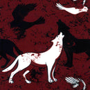 Image of a Burgundy & White Satin Prints Poly Viscose Lining Fabric