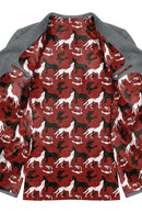 Image of a Burgundy & White Satin Prints Poly Viscose Lining Fabric