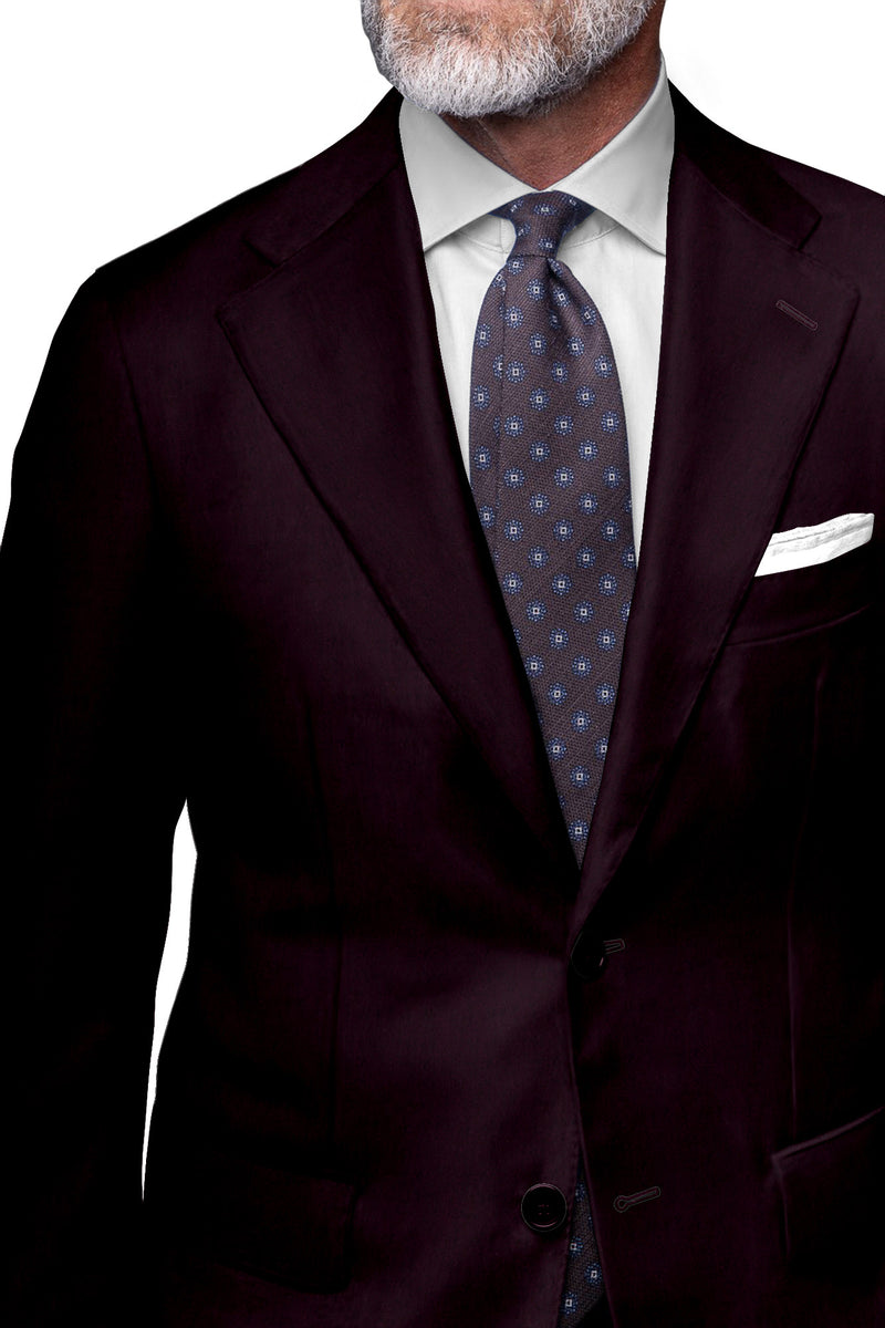 Image of a Burgundy Flannel Twill Merino Wool Blazers Fabric
