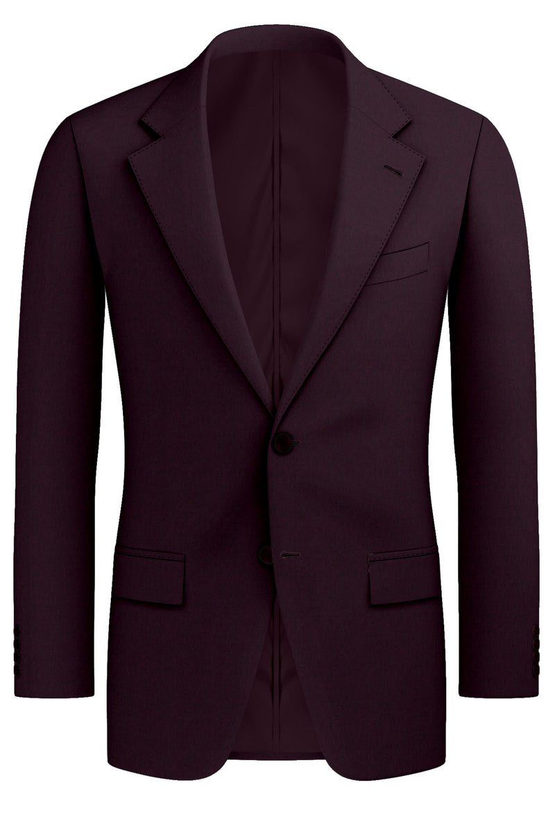 Image of a Burgundy Flannel Twill Merino Wool Blazers Fabric