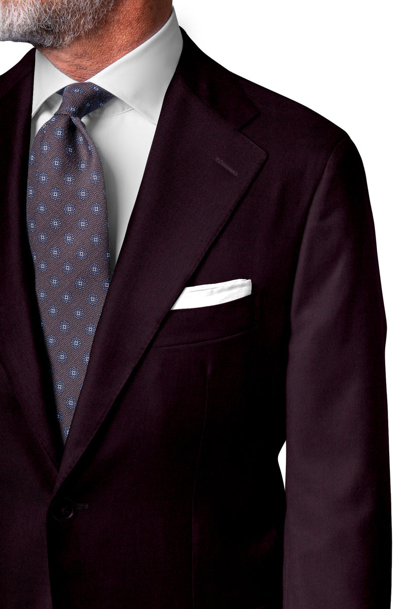 Image of a Burgundy Flannel Twill Merino Wool Blazers Fabric