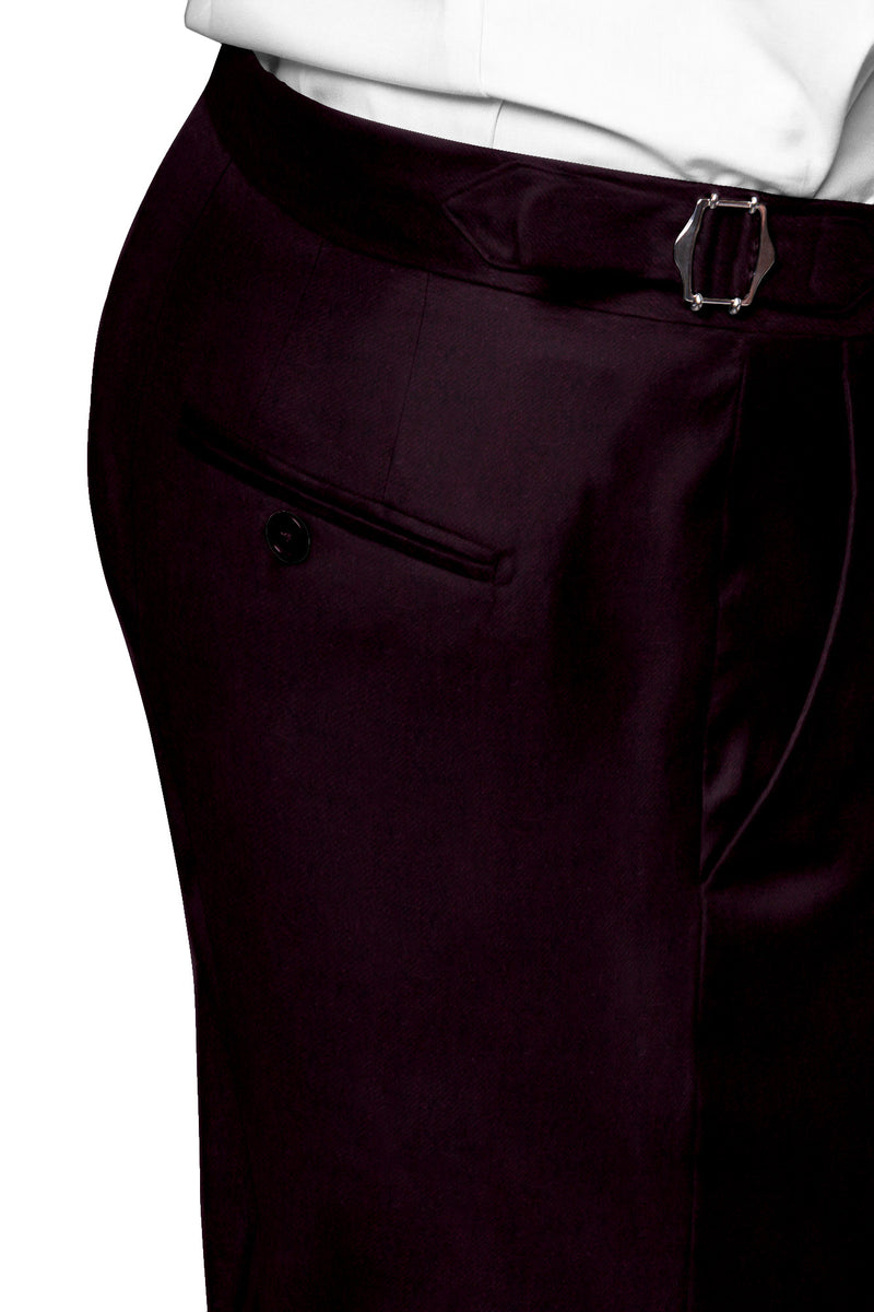Image of a Burgundy Flannel Twill Merino Wool Pants Fabric
