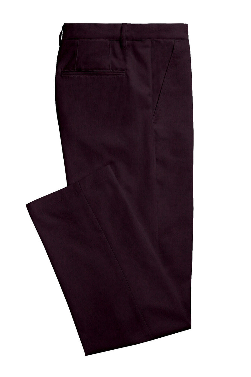 Image of a Burgundy Flannel Twill Merino Wool Pants Fabric