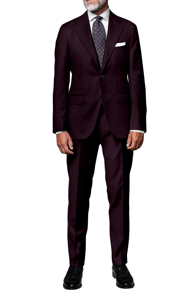 Image of a Burgundy Flannel Twill Merino Wool Pants Fabric