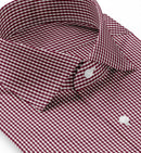 Image of a Burgundy Poplin Checks Giza Cotton Shirting Fabric