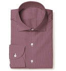 Image of a Burgundy Poplin Checks Giza Cotton Shirting Fabric