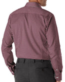 Image of a Burgundy Poplin Checks Giza Cotton Shirting Fabric