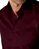 Image of a Burgundy Satin Solids Cotton Stretch Shirting Fabric