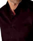 Image of a Burgundy Satin Solids Giza Cotton Shirting Fabric