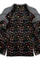 Image of a Candy & Black Satin Prints Poly Viscose Lining Fabric