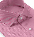 Image of a Candy & White Poplin Stripes Giza Cotton Shirting Fabric