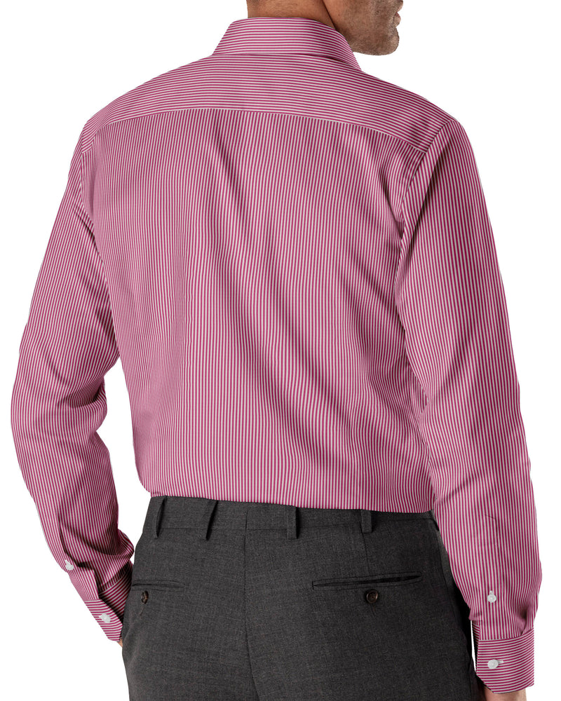 Image of a Candy & White Poplin Stripes Giza Cotton Shirting Fabric