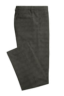 Image of a Charcoal & Black Dobby Checks Cotton Stretch Chinos Fabric