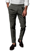 Image of a Charcoal & Black Dobby Checks Cotton Stretch Chinos Fabric
