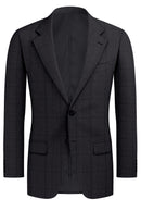 Image of a Charcoal & Black Worsted Checks Merino Wool Blazers Fabric