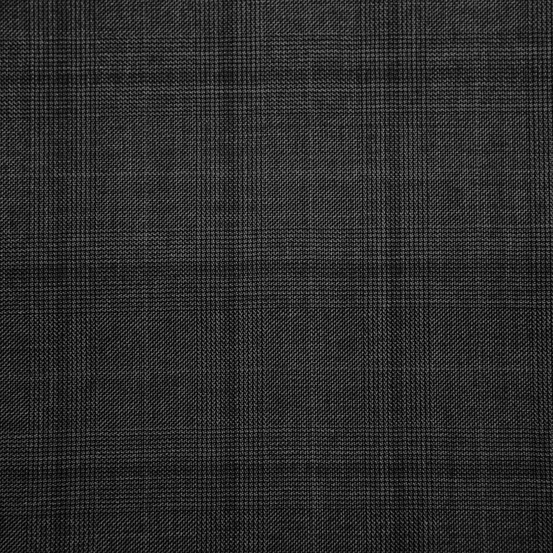 Image of a Charcoal & Black Worsted Checks Merino Wool Pants Fabric