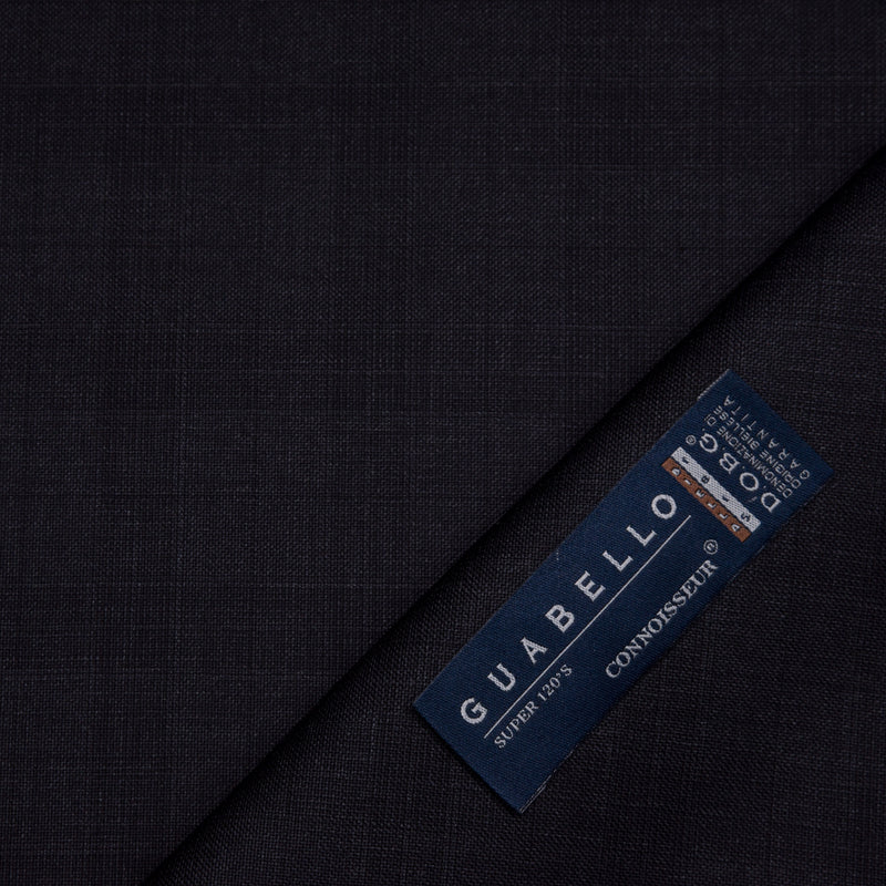 Image of a Charcoal & Black Worsted Checks Merino Wool Suiting Fabric