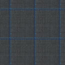 Image of a Charcoal & Blue Worsted Checks Merino Wool Pants Fabric