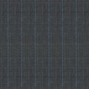 Image of a Charcoal & Blue Worsted Stripes Merino Wool Pants Fabric