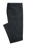 Image of a Charcoal & Blue Worsted Stripes Merino Wool Pants Fabric
