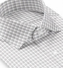 Image of a Charcoal & White Dobby Checks Giza Cotton Shirting Fabric
