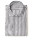 Image of a Charcoal & White Dobby Checks Giza Cotton Shirting Fabric