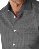 Image of a Charcoal Dobby Checks Giza Cotton Shirting Fabric
