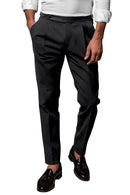 Image of a Charcoal Oxford Micropattern Cotton Stretch Chinos Fabric