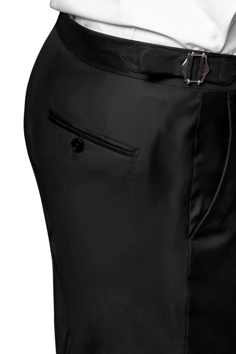 Image of a Charcoal Oxford Micropattern Cotton Stretch Chinos Fabric