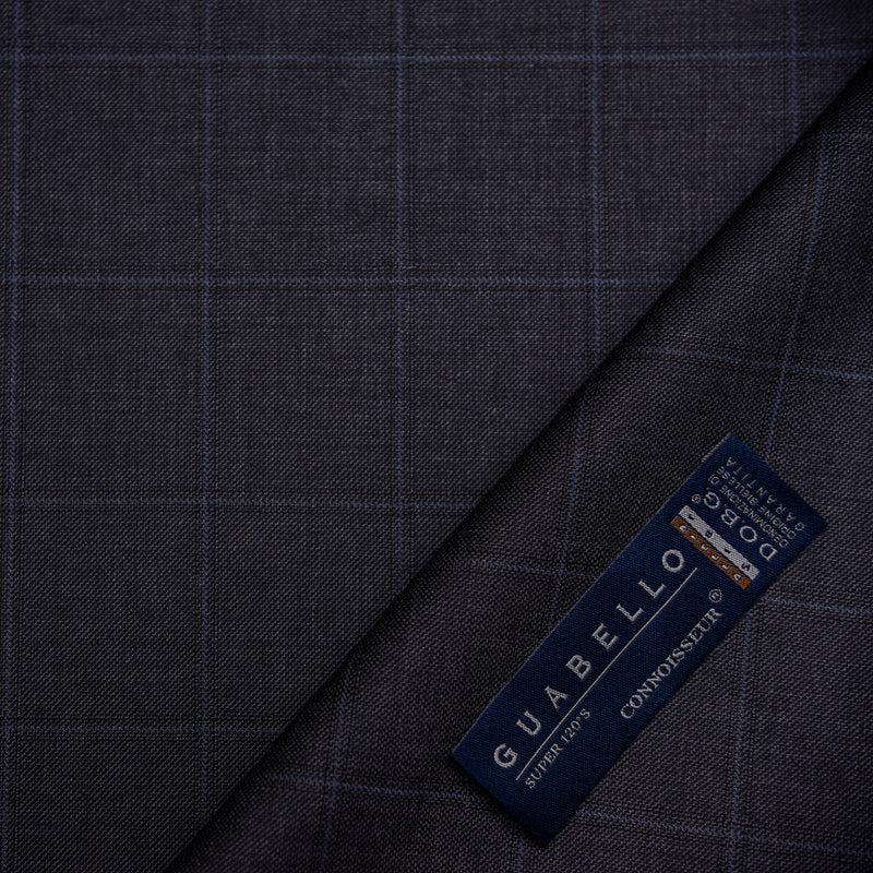 Image of a Charcoal Worsted Checks Merino Wool Blazers Fabric