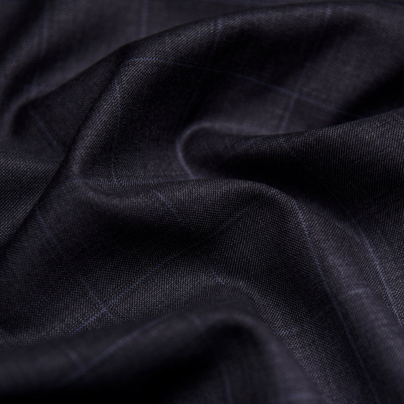 Image of a Charcoal Worsted Checks Merino Wool Blazers Fabric