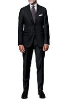 Image of a Charcoal Worsted Checks Merino Wool Suiting Fabric