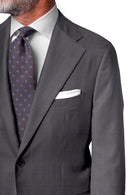 Image of a Charcoal Worsted Sharkskin Merino Wool Blazers Fabric