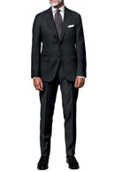 Image of a Charcoal Worsted Sharkskin Merino Wool Suiting Fabric