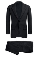 Image of a Charcoal Worsted Sharkskin Merino Wool Suiting Fabric