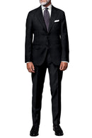 Image of a Charcoal Worsted Sharkskin Merino Wool Suiting Fabric