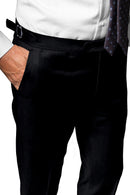 Image of a Charcoal Worsted Twill Merino Wool Pants Fabric