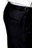 Image of a Charcoal Worsted Twill Merino Wool Pants Fabric