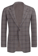 Image of a Cream & White Worsted Checks Merino Wool Blazers Fabric