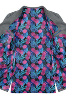 Image of a Cyan & Pink Satin Prints Poly Viscose Lining Fabric