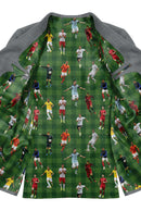 Image of a Green & Blue Satin Prints Poly Viscose Lining Fabric