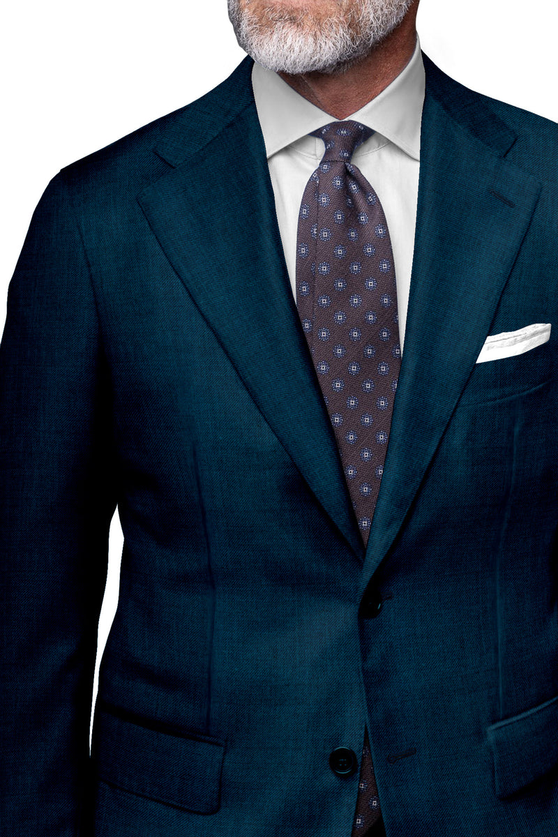 Image of a Green & Blue Worsted Twill Merino Wool Blazers Fabric