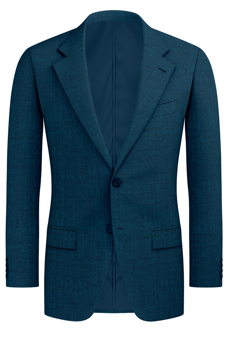 Image of a Green & Blue Worsted Twill Merino Wool Blazers Fabric