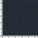 Image of a Green & Navy-Blue Worsted Checks Merino Wool Suiting Fabric