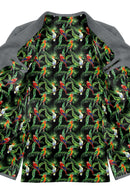 Image of a Green & Orange Satin Prints Poly Viscose Lining Fabric