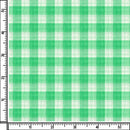 Image of a Green & White Oxford Checks Cotton Linen Blend Shirting Fabric