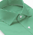 Image of a Green & White Twill Checks Giza Cotton Shirting Fabric