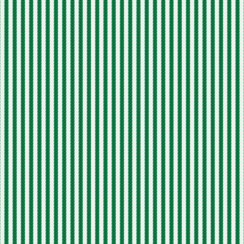 Image of a Green & White Twill Stripes Giza Cotton Shirting Fabric