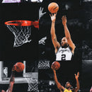 Image of a Grey & Black Satin Prints Poly Viscose Lining Fabric