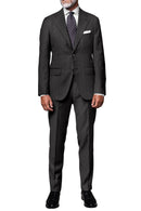 Image of a Grey & Black Worsted Birdseye Merino Wool Blazers Fabric